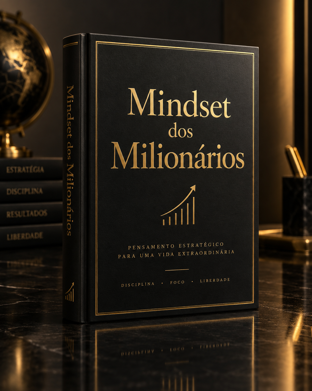 Mockup 3D do e-book Mindset dos Milionários